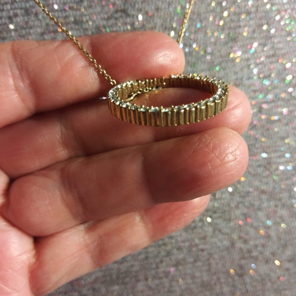 Infinity ring necklace on dainty chain. 80s - Picture 2 of 4